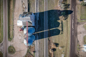 Aberdeen Aerial including the local grain elevator