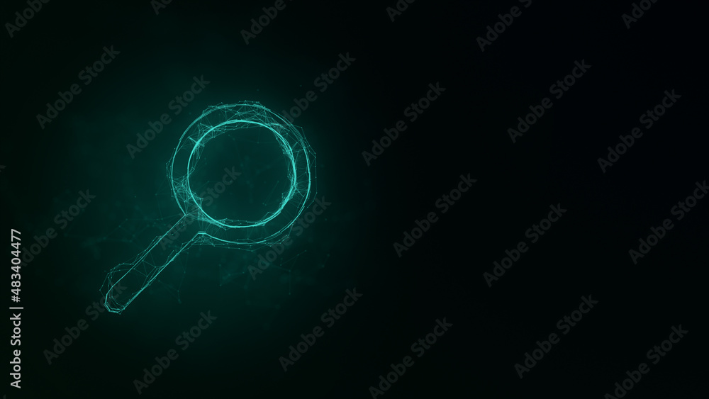 Aufkleber Search line icon with plexus effect. Connected lines with dots. Illustration