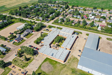 Obraz premium Aerial view of Aberdeen, Saskatchewan