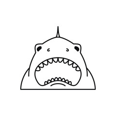 Shark mouth, vector illustration, flat line
