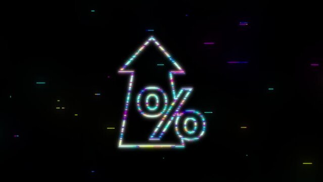 Percentage with arrow up and down. Banking, credit, interest rate. Motion Graphic
