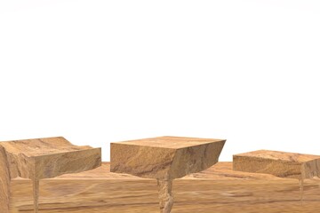 white background brown stone platform platform podium stage for product display 3d illustration