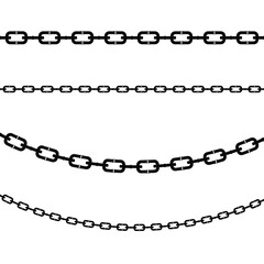 Chain set, vector illustration, element, flat silhouette
