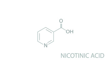 Nicotinic acid molecular skeletal chemical formula.	