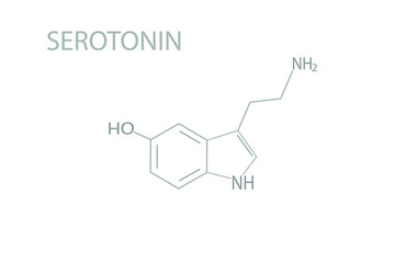 Serotonin molecular skeletal chemical formula.	