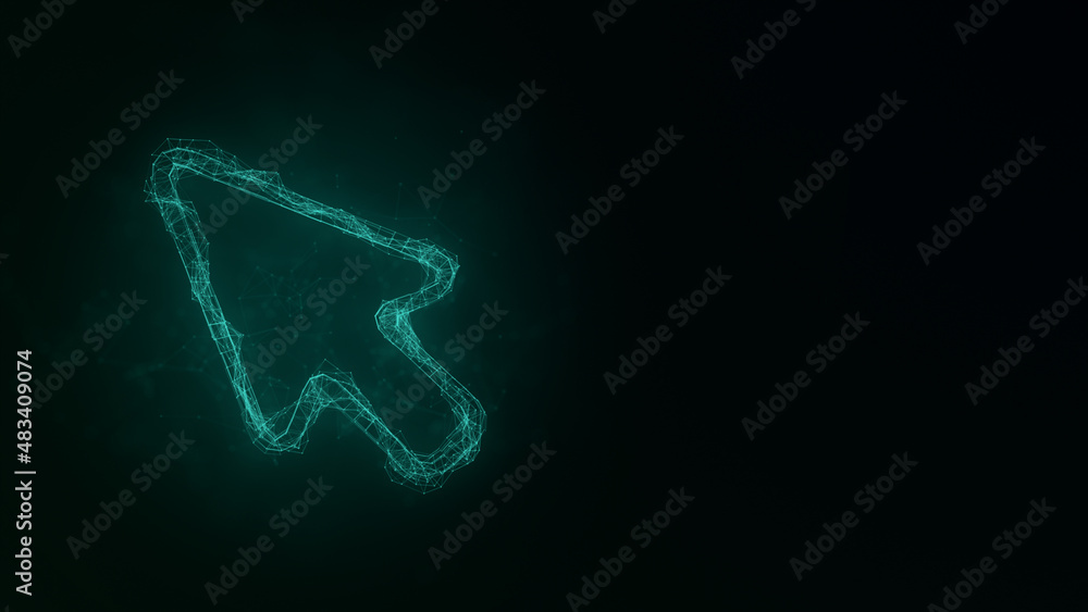 Aufkleber Arrow cursor icon with plexus effect. Connected lines with dots. Illustration