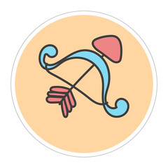 arrow and bow doodle icon vector