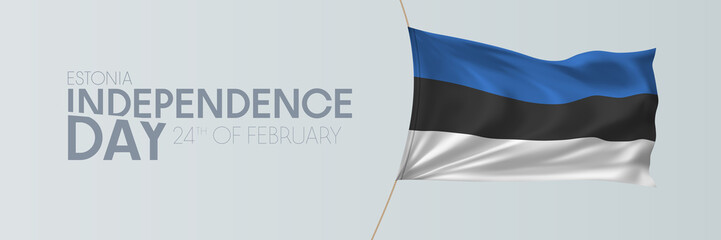 Estonia independence day vector banner, greeting card.
