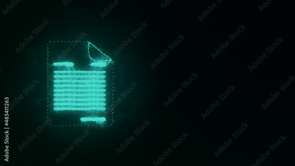 Aufkleber Document icon with plexus effect. Connected lines with dots. Illustration