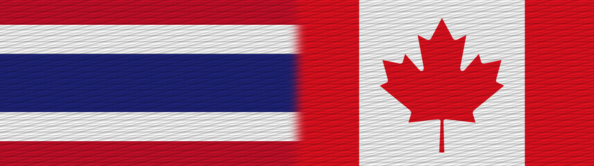 Canada and Thailand Thai Fabric Texture Flag – 3D Illustration