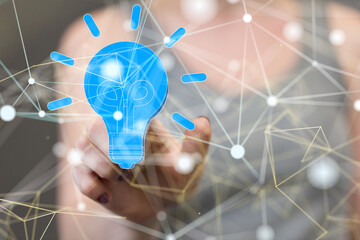 Neural network 3D illustration. Big data and cybersecurity