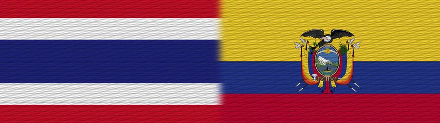 Ecuador and Thailand Thai Fabric Texture Flag – 3D Illustration