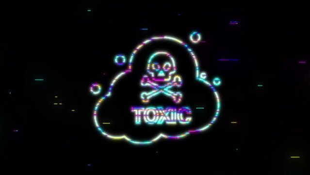 Glitch freen. Logo, label. Motion Graphic. Exclamation mark.