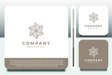 logo design template, with luxury flower petal outline icons