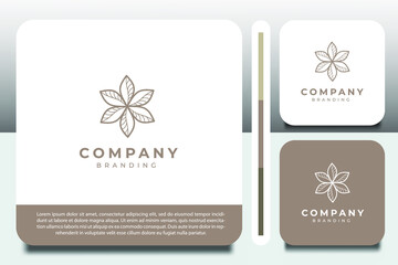 logo design template, with luxury flower petal outline icons