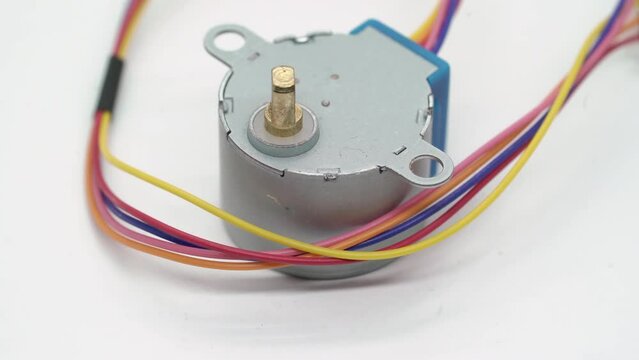 Stepper motor electronic component. Electronics DIY robotics electric engine.