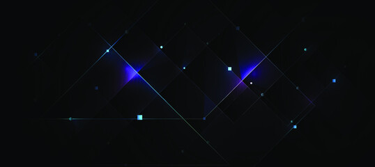 Obraz premium Abstract Elegant diagonal striped blue background, vector picture and Digital connection network and Light technology 