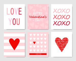 Fototapeta na wymiar Valentines day poster collection. Poster amour valentine card templates.