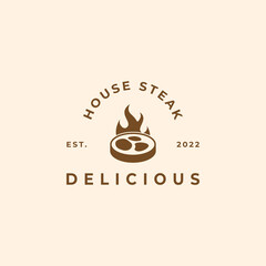 steak logo vector, or barbeque logo.
