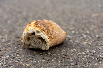 single stale bun on a street