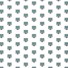 Web development, coding pattern with various icons.