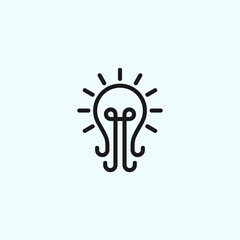 bulb octopus logo. animal logo