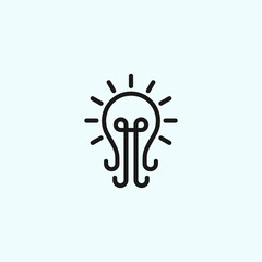 bulb octopus logo. animal logo