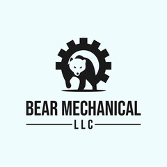 gear bear logo. mechanic logo
