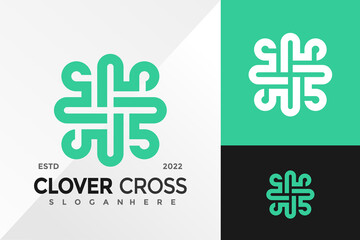 Obraz premium Celtic Clover Cross Modern Logo Design Vector illustration template