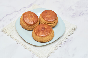 Traditional Mexican copper marble table bread. Traditional mexican bisquets