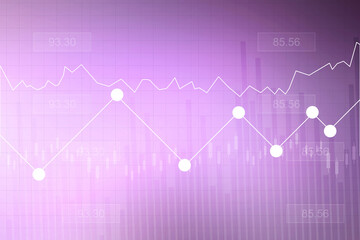 2d rendering Stock market online business concept. business Graph 