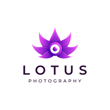 lotus flower photography colorful logo vector