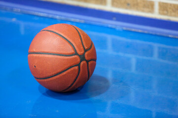 Basketball on blue