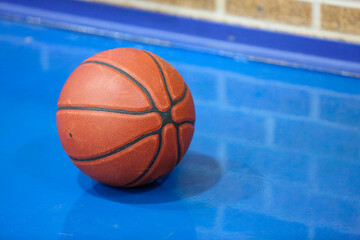 Basketball on blue sideline