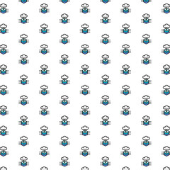 Fototapeta premium Cloud with artificial intelligence server, database, big data pattern with various icons.