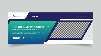 School education admission Facebook timeline cover and web banner template