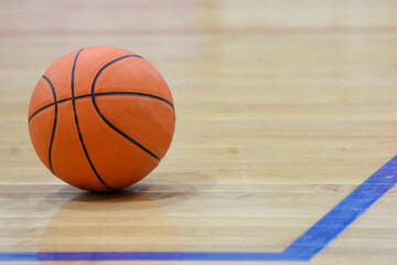 basketball on wood floor