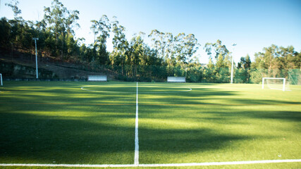 Obraz premium Football Field with football goals.