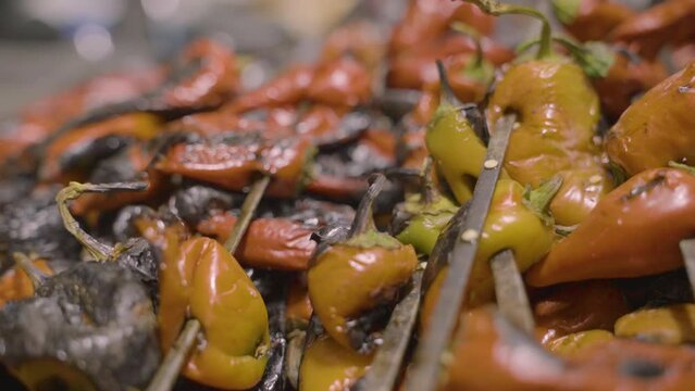 Red paper babecue hot food