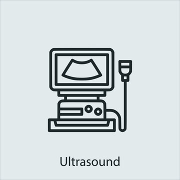 ultrasound  icon vector icon.Editable stroke.linear style sign for use web design and mobile apps,logo.Symbol illustration.Pixel vector graphics - Vector
