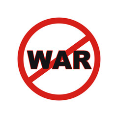 SEÑAL PROHIBIDO GUERRA EN ROJO Y NEGRA