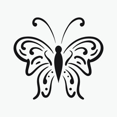 Butterfly drawing vector illustration.