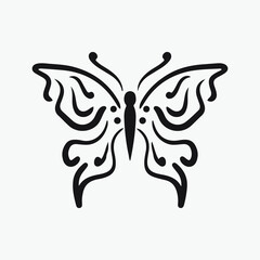 Butterfly drawing vector illustration.