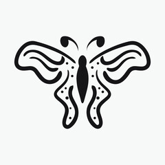 Butterfly drawing vector illustration.