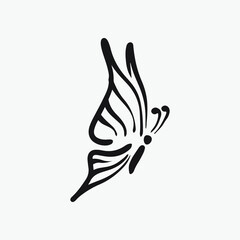Butterfly drawing vector illustration.