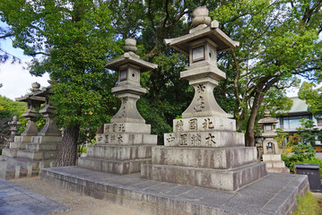 Sumiyoshi Taisha's historic nightlight, Sumiyoshi Ward, Osaka City, Osaka Prefecture, Japan