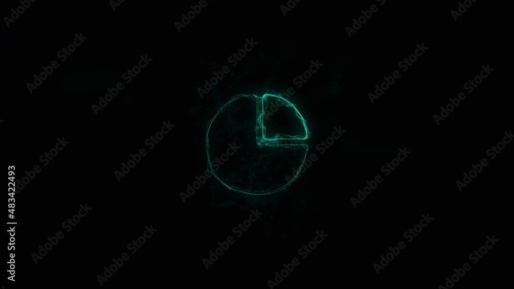 Poster circle diagram icon with plexus effect. connected lines with dots. lines plexus