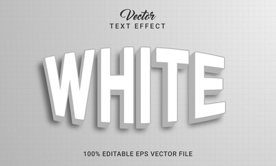 White  editable 3d text effect style