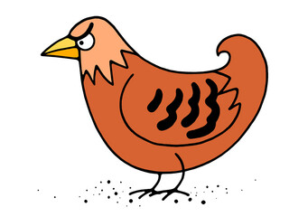 Illustration of a brown hen