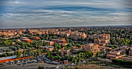 Fototapeta na wymiar Panoramic view of Marrakech City